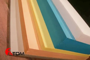 Assorted colored extruded polystyrene foam boards in different densities