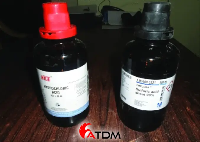 sulphuric acid vs hydrochloric acid